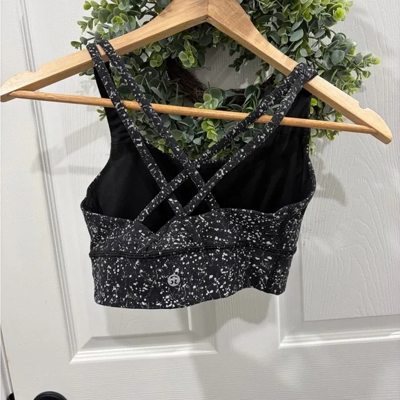 lululemon athletica Black with White Speckle Cropped Sports Bra - Picture 2 of 3